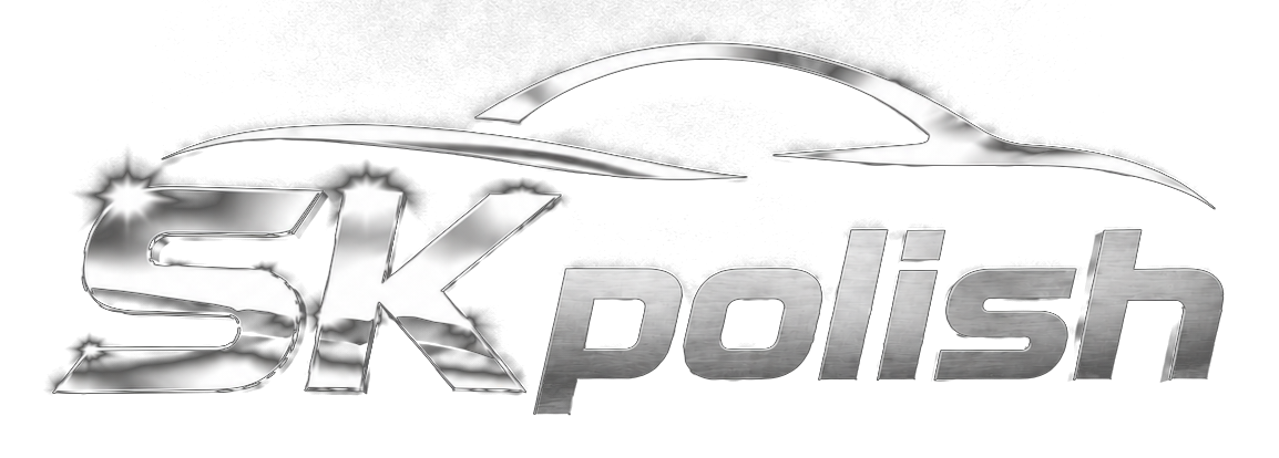 SKpolish logo — chrome wordmark with car silhouette